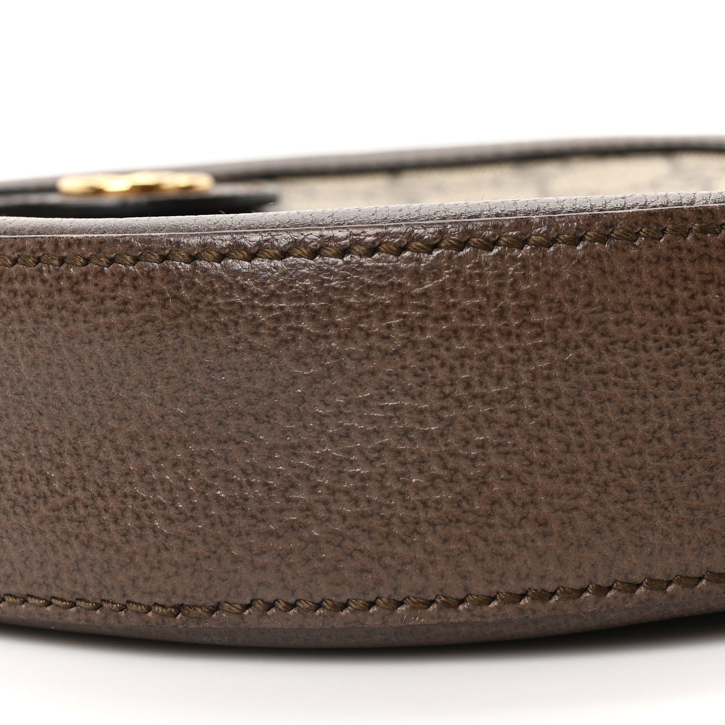 GG Supreme Monogram Web Mini Ophidia Round Shoulder Bag Brown