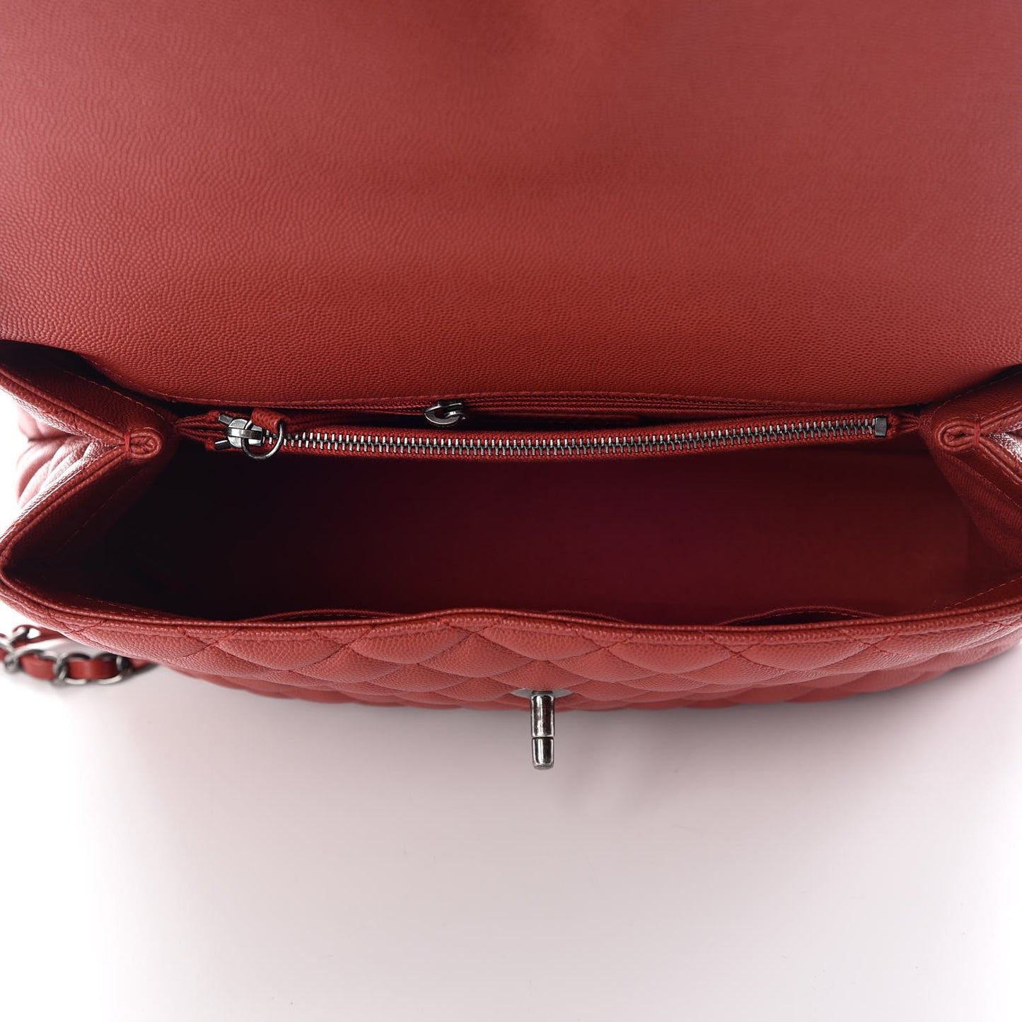 Caviar Quilted Medium Coco Handle Flap Dark Red
