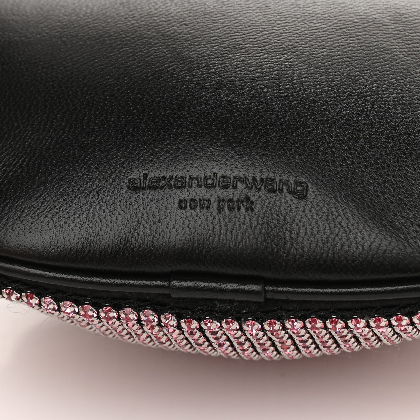 Rhinestone Mesh Mini Attica Belt Bag Prism Pink