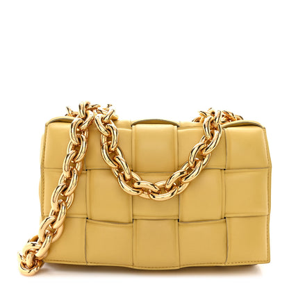 Bottega Veneta Lambskin Maxi Intrecciato Padded Chain Cassette Crossbody Bag Corn 1 of 10