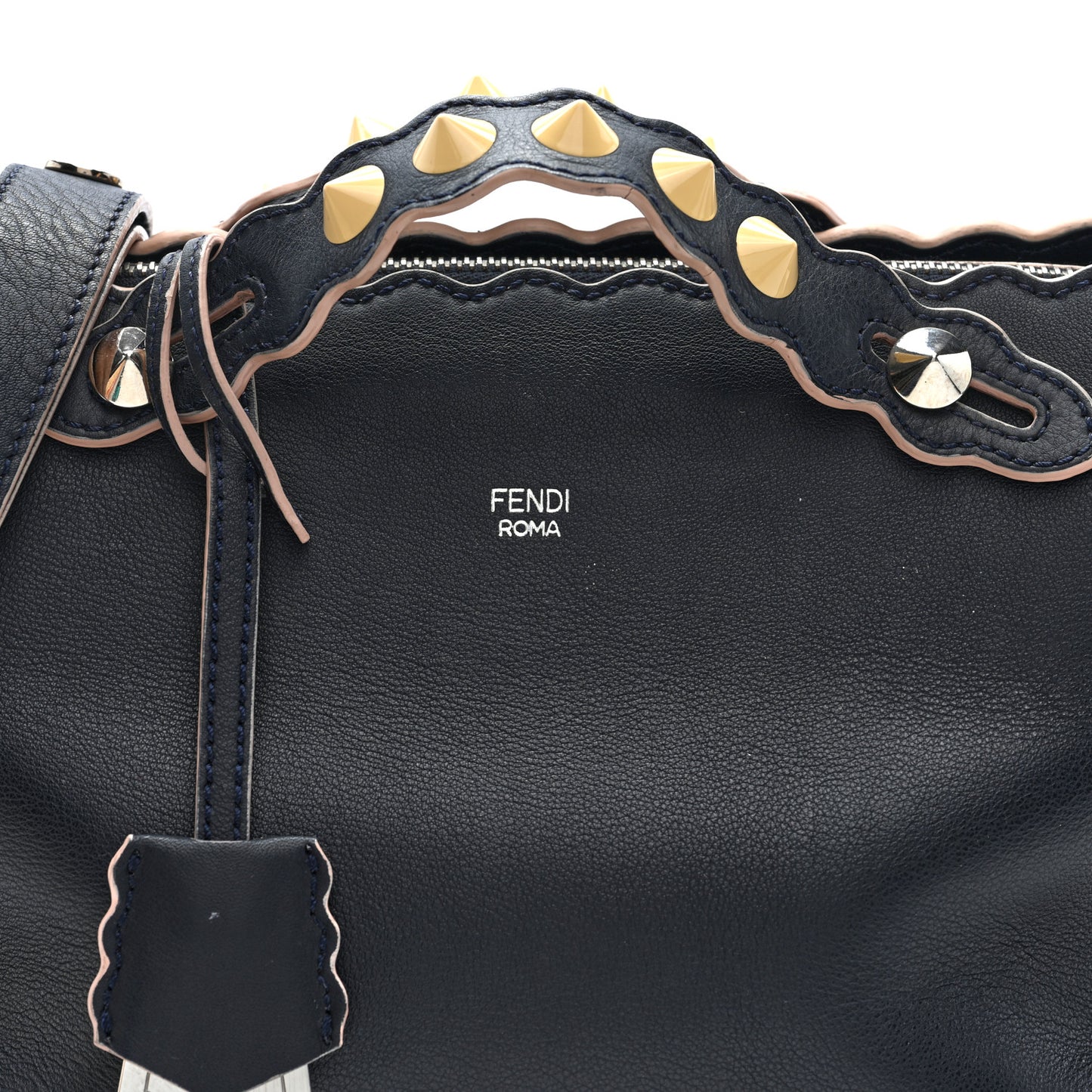 Vitello Dolce Scalloped Studded Medium By The Way Boston Bag Blu Notte