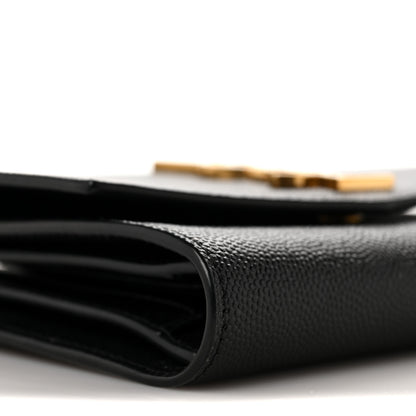 Saint Laurent Grain De Poudre Monogram Bi-Fold Wallet Black 8 of 10