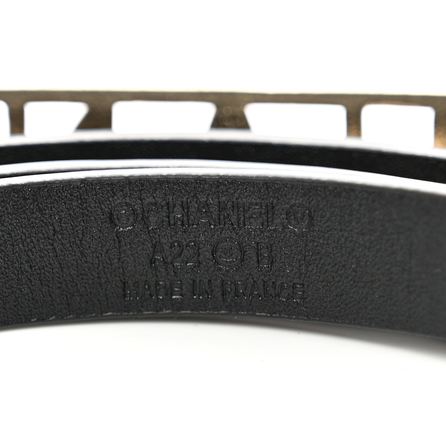 Calfskin Chain Logo Skinny Belt 80 32 Black