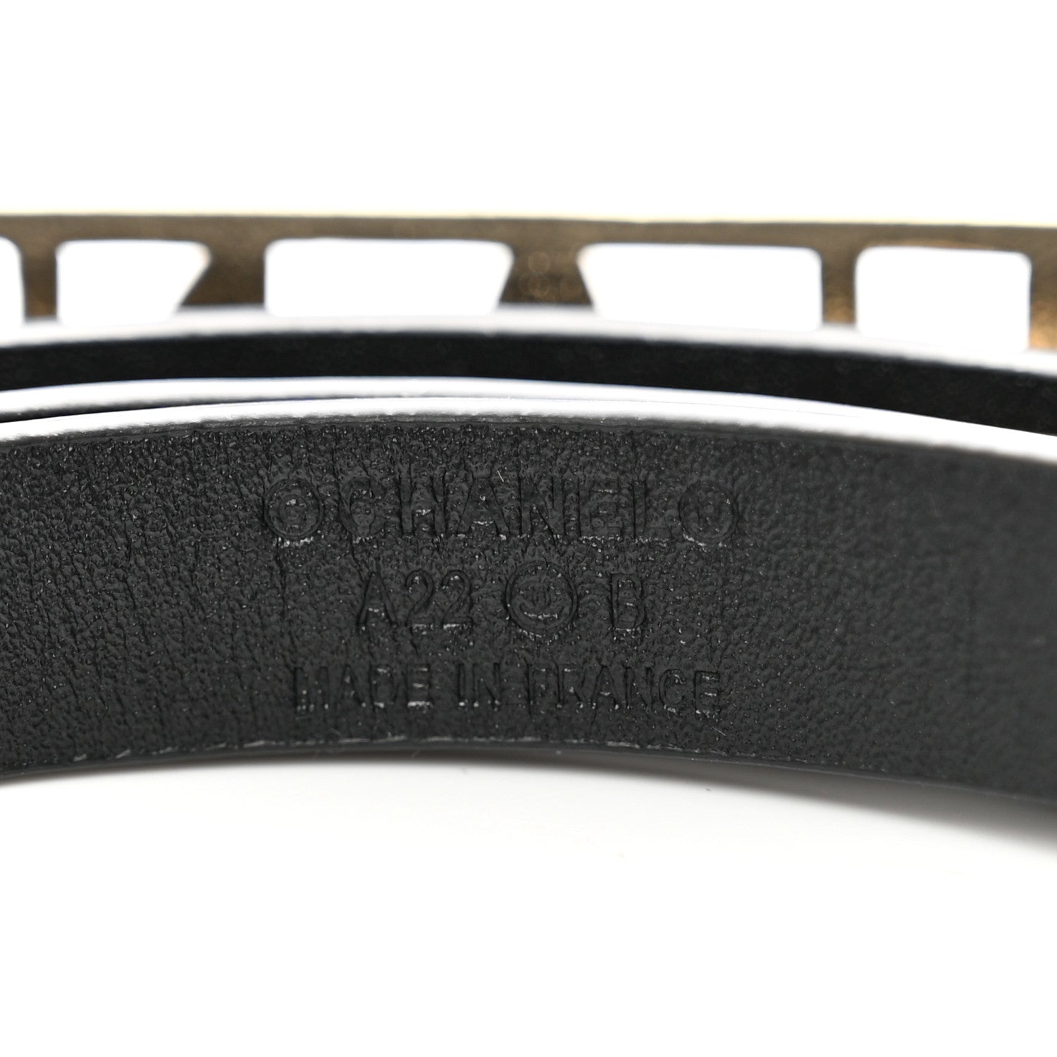 Chanel Calfskin Chain Logo Skinny Belt 80 32 Black 3 of 6
