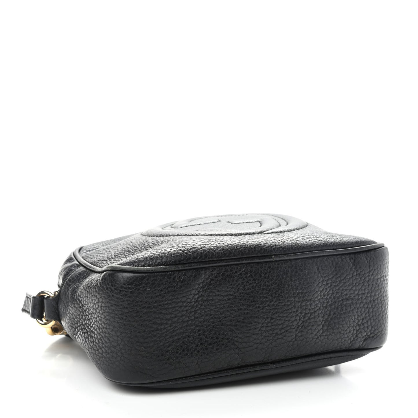 Pebbled Calfskin Small Soho Disco Bag Black