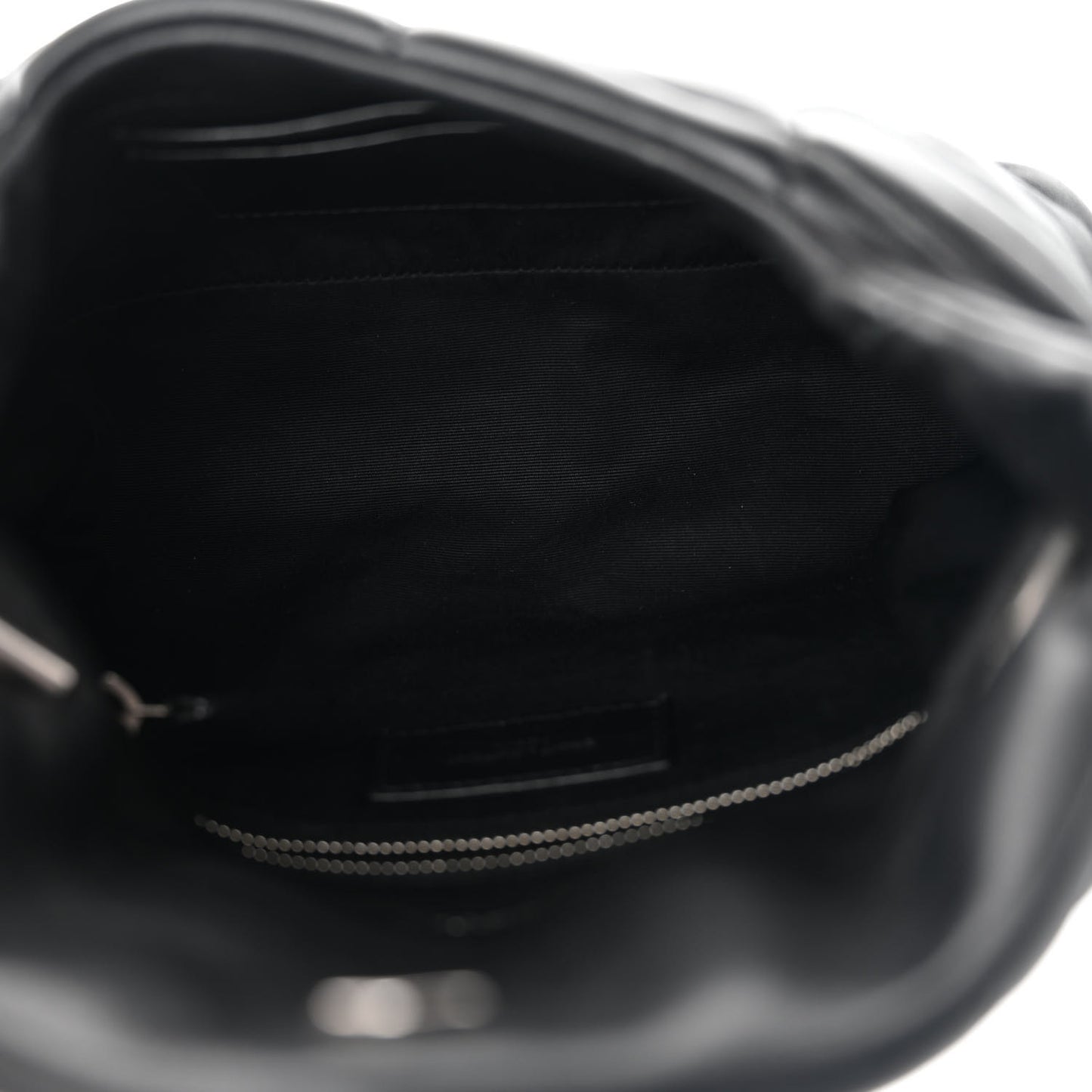 Lambskin Quilted Toy Loulou Puffer Monogram Chain Satchel Black