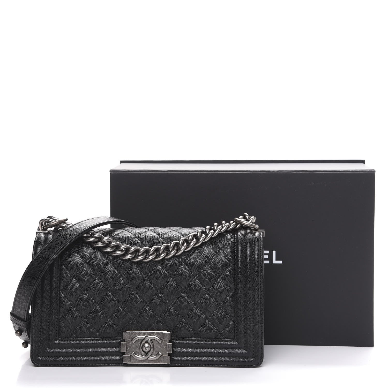 Chanel Caviar Quilted Medium Boy Flap Black 10 of 10