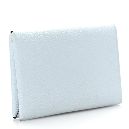 Hermes Chevre Mysore Verso Calvi Card Case Bleu Brume Brique 3 of 9