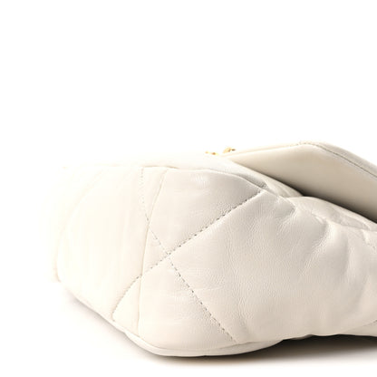Chanel Goatskin Quilted Medium Chanel 19 Flap White 10 of 10