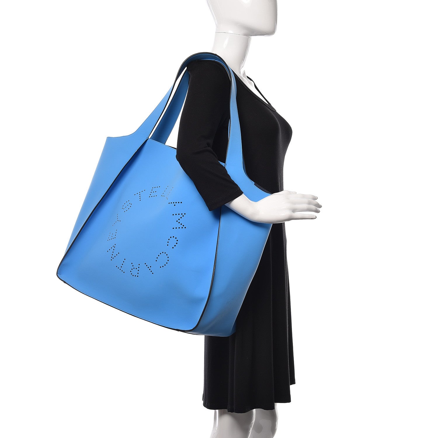 Stella McCartney Eco Alter Nappa Large East West Perforated Tote Blue 2 of 17