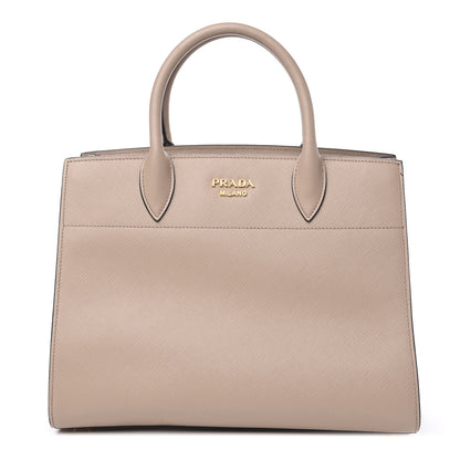 Prada Saffiano City Calfskin Bibliothèque Top Handle Cammeo Granato 1 of 22