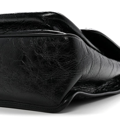 Saint Laurent Crinkled Calfskin Matelasse Monogram Medium Niki Chain Satchel Black 10 of 12
