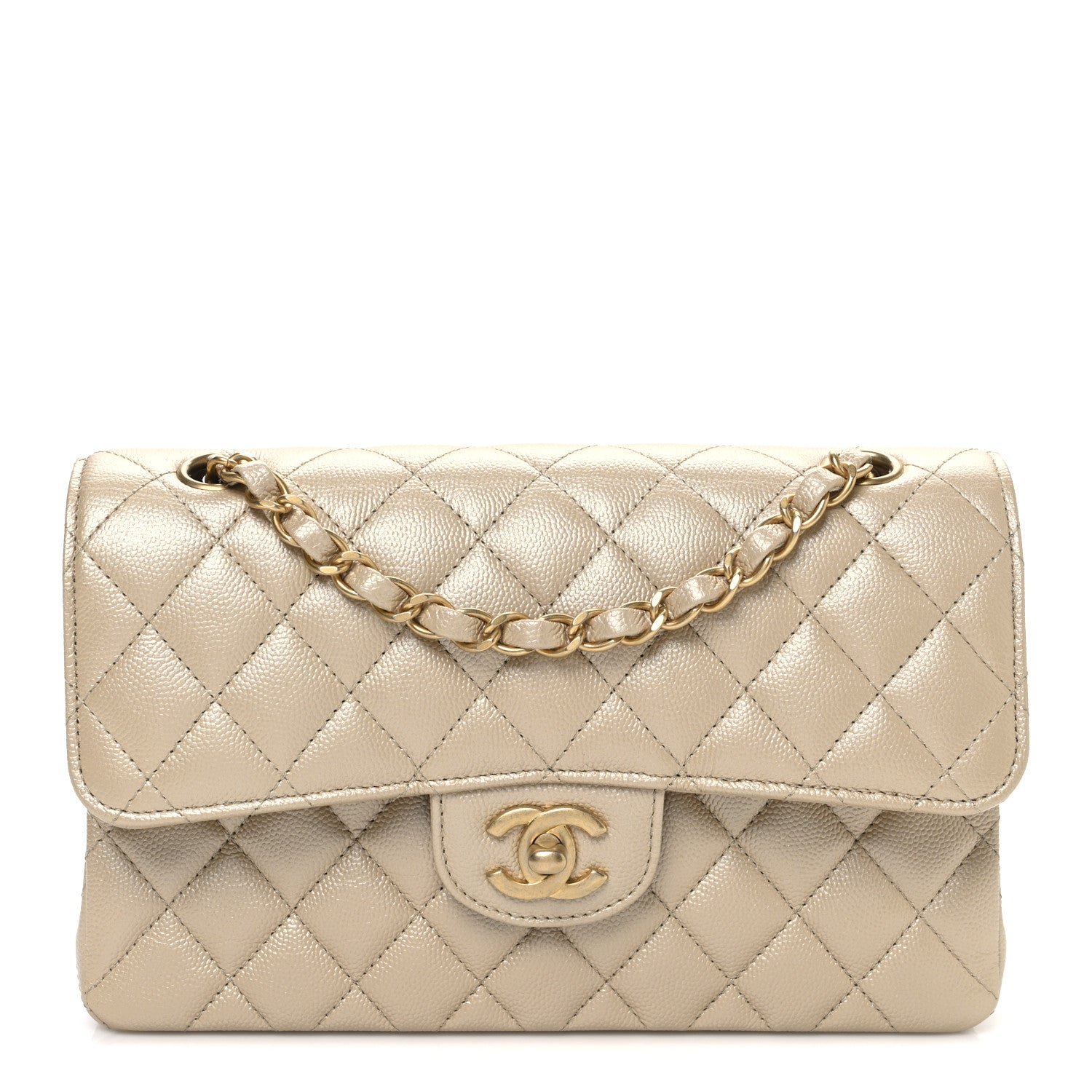 Chanel Metallic Caviar Quilted Small Double Flap Gold 1 of 10