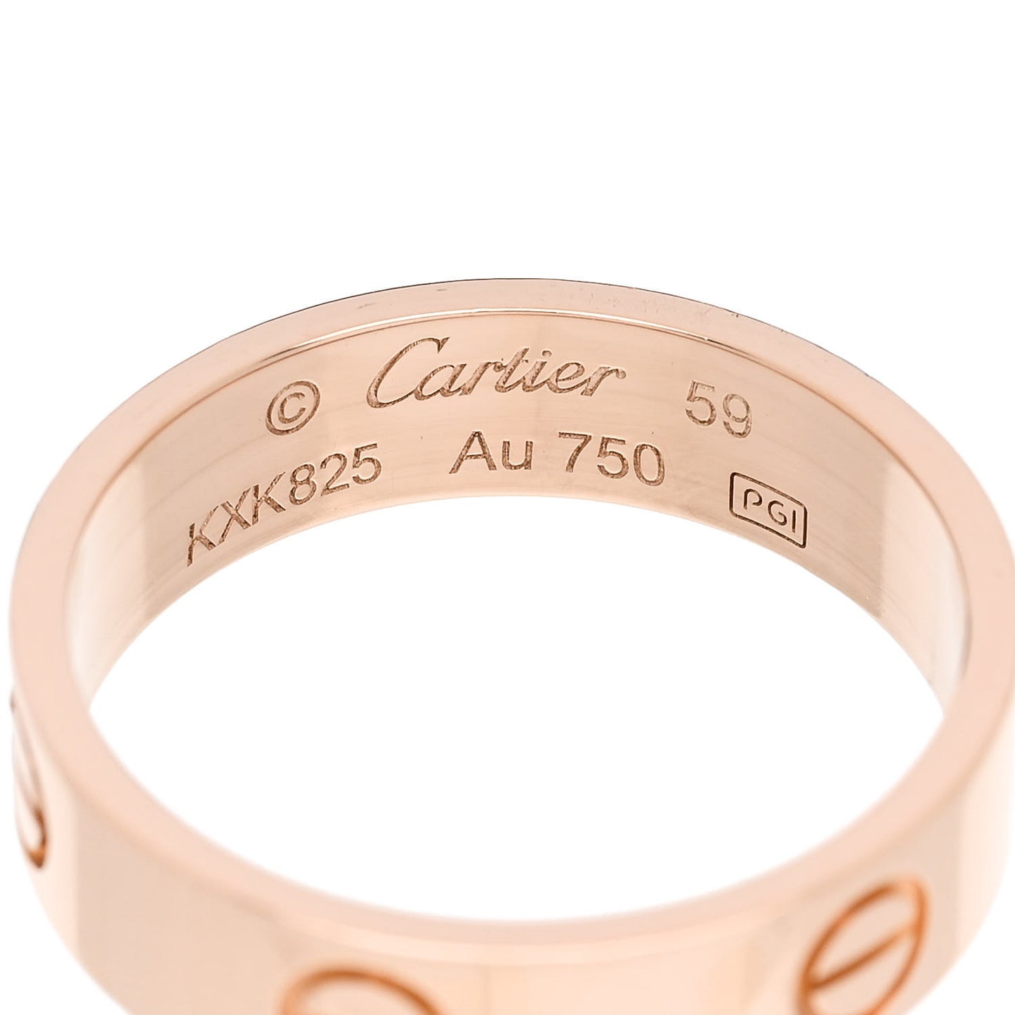18K Pink Gold 5.5mm LOVE Ring 59 8.75