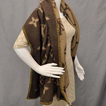 Louis Vuitton Lambswool Angora Monogram Blanket Marron 4 of 4