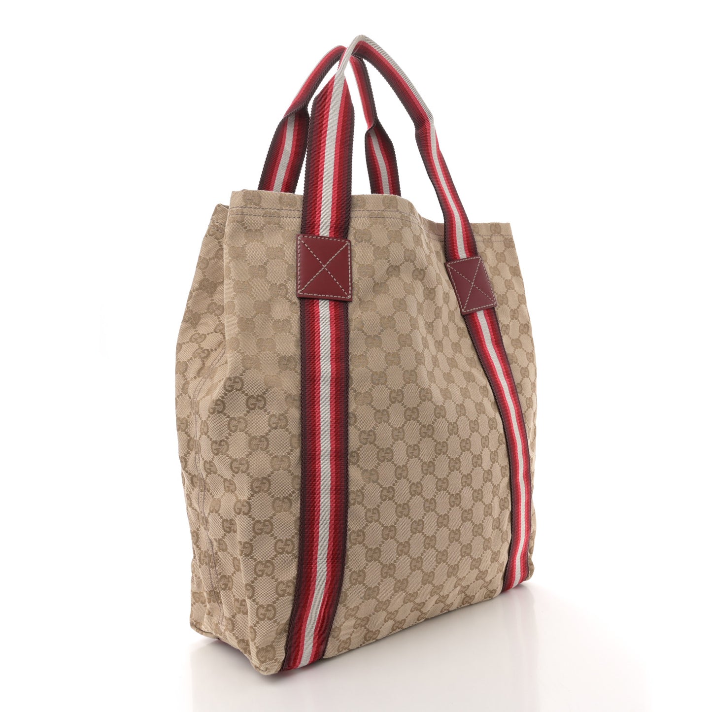 GG Monogram Medium Web Handle Vertical Tote Red