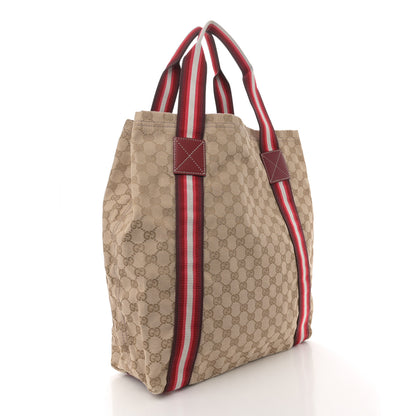 Gucci GG Monogram Medium Web Handle Vertical Tote Red 3 of 10