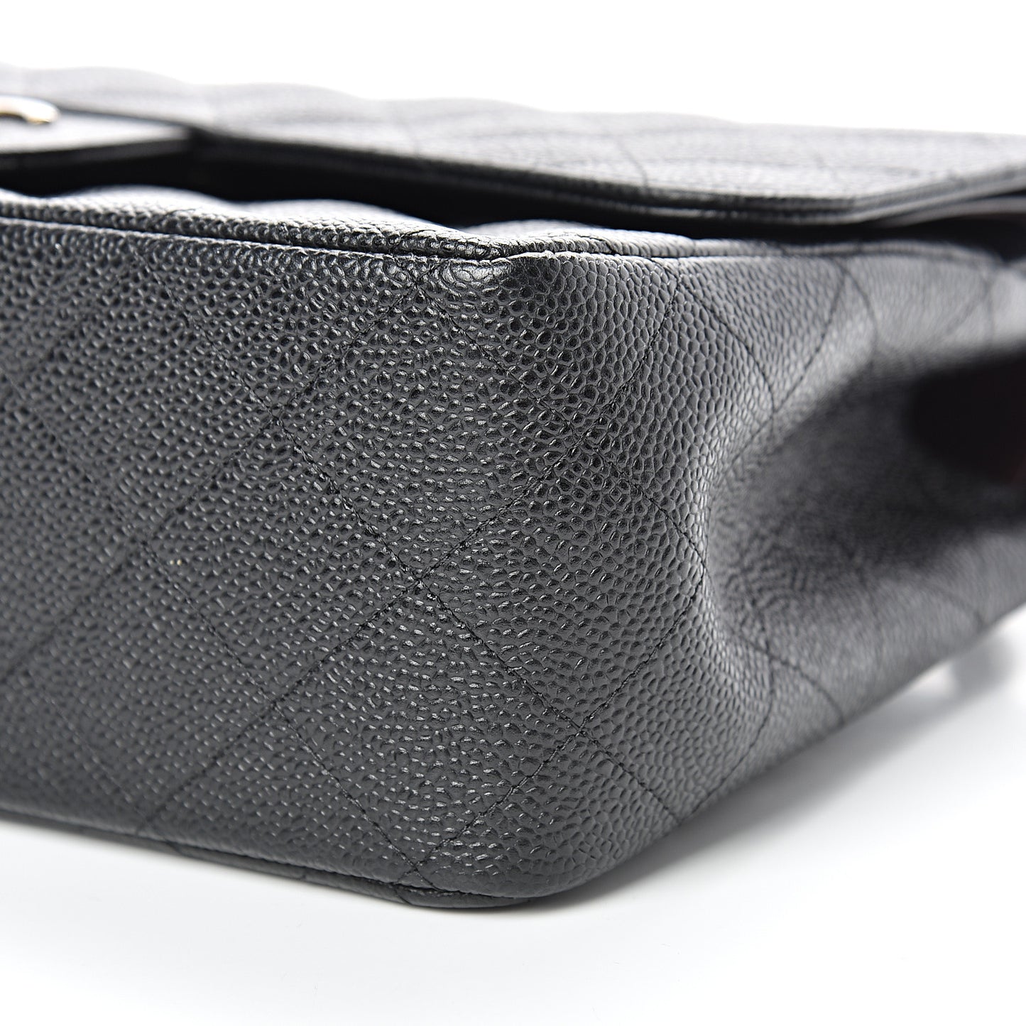 Caviar Quilted Jumbo Double Flap Black
