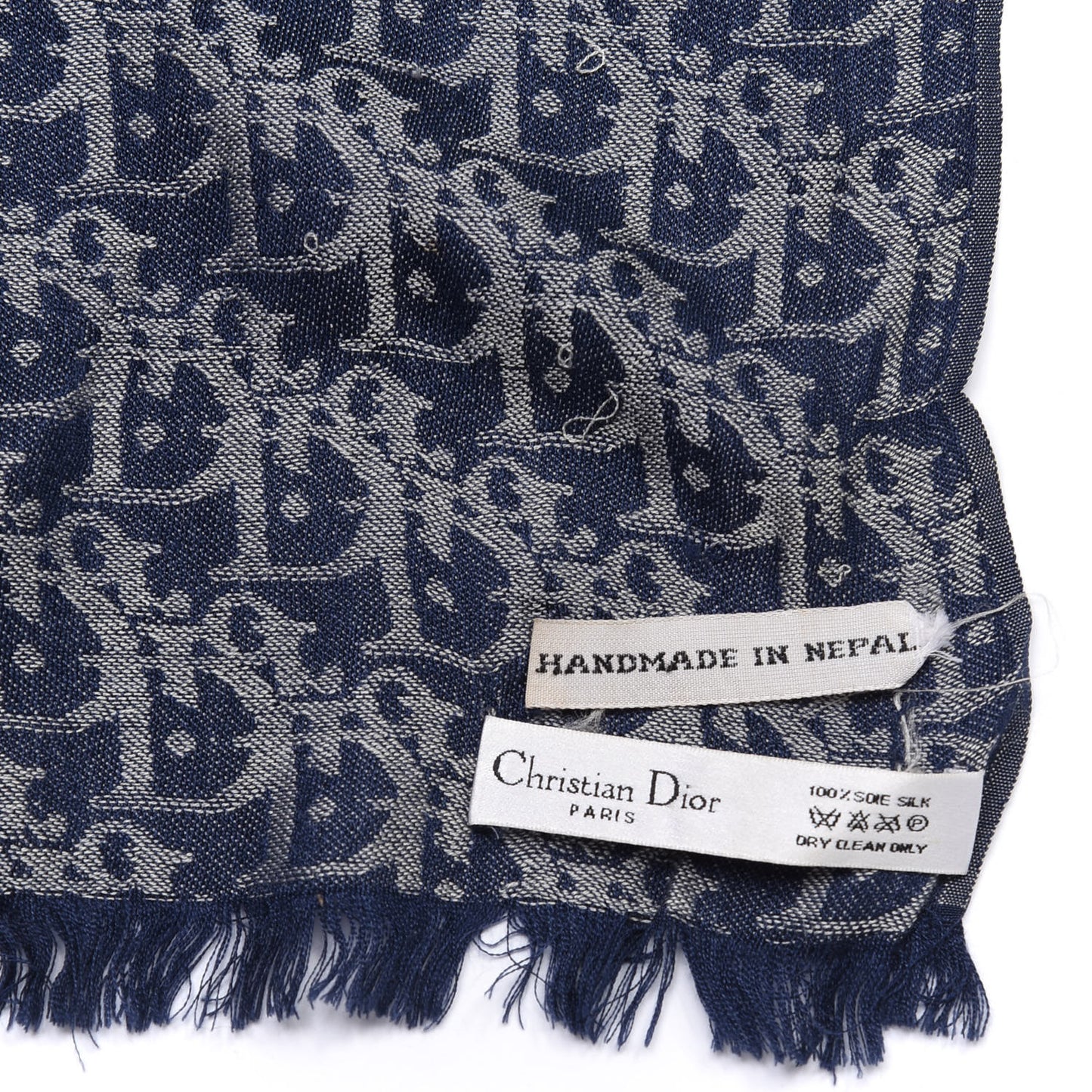 Silk Monogram Scarf Blue
