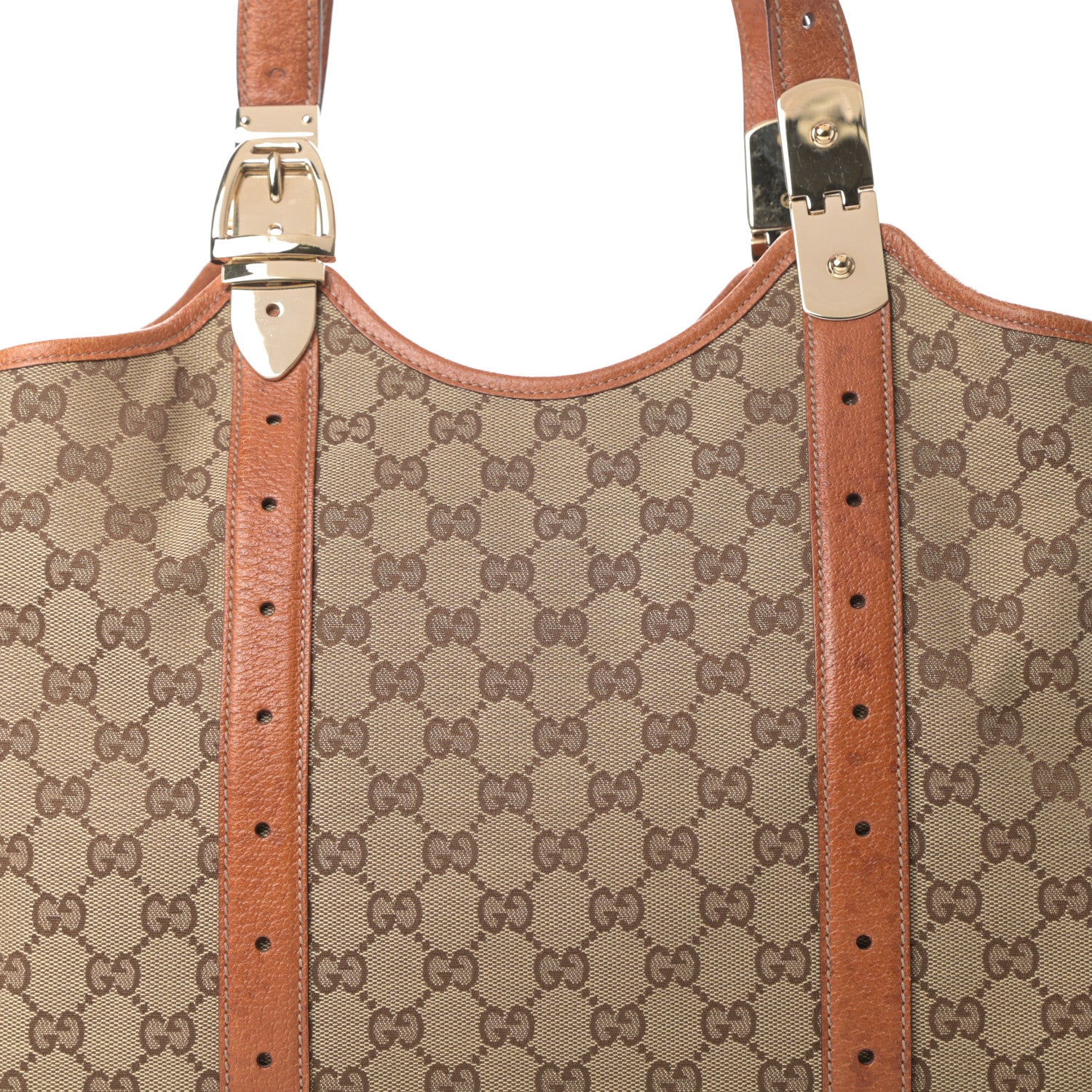 Gucci Monogram Horsebit Large Glam Shoulder Bag Brown 8 of 16