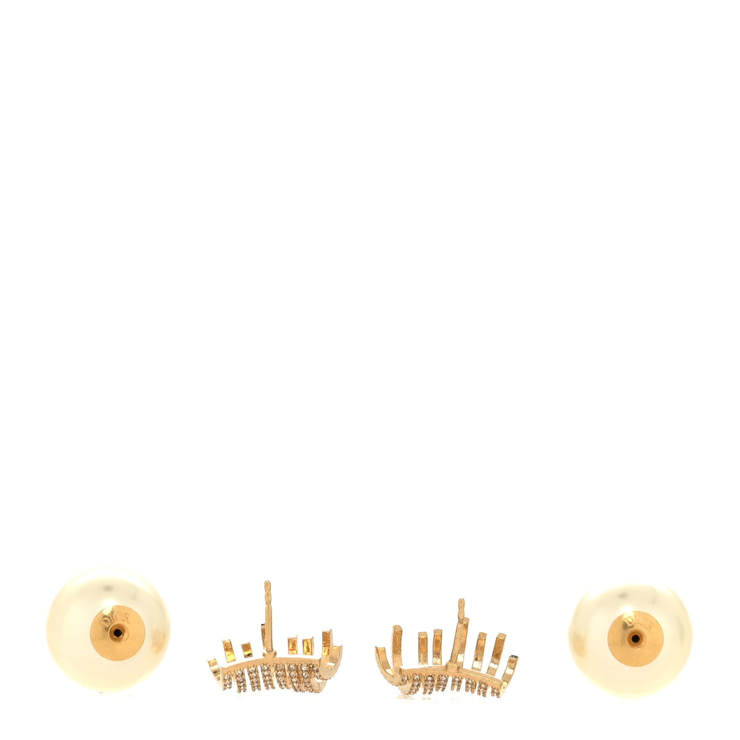 Pearl Crystal Tribal Earrings Gold
