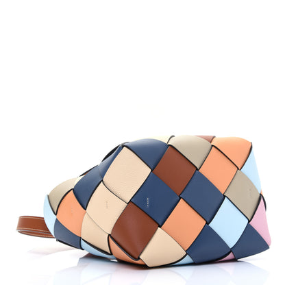 Loewe Calfskin Small Woven Basket Surplus Bag Soft Apricot Crystal Blue 4 of 12