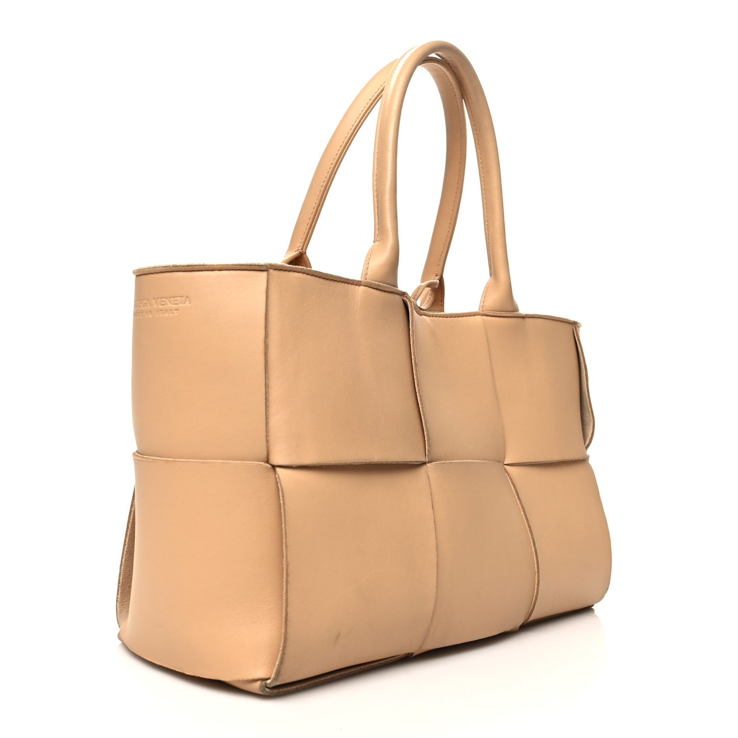 Nappa Maxi Intrecciato Small Arco Tote Almond