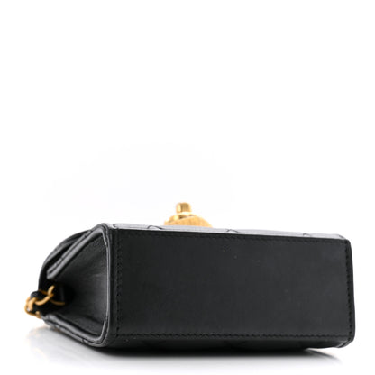 Chanel Lambskin Plexiglass Quilted Coco Love Clutch With Chain Black 4 of 14