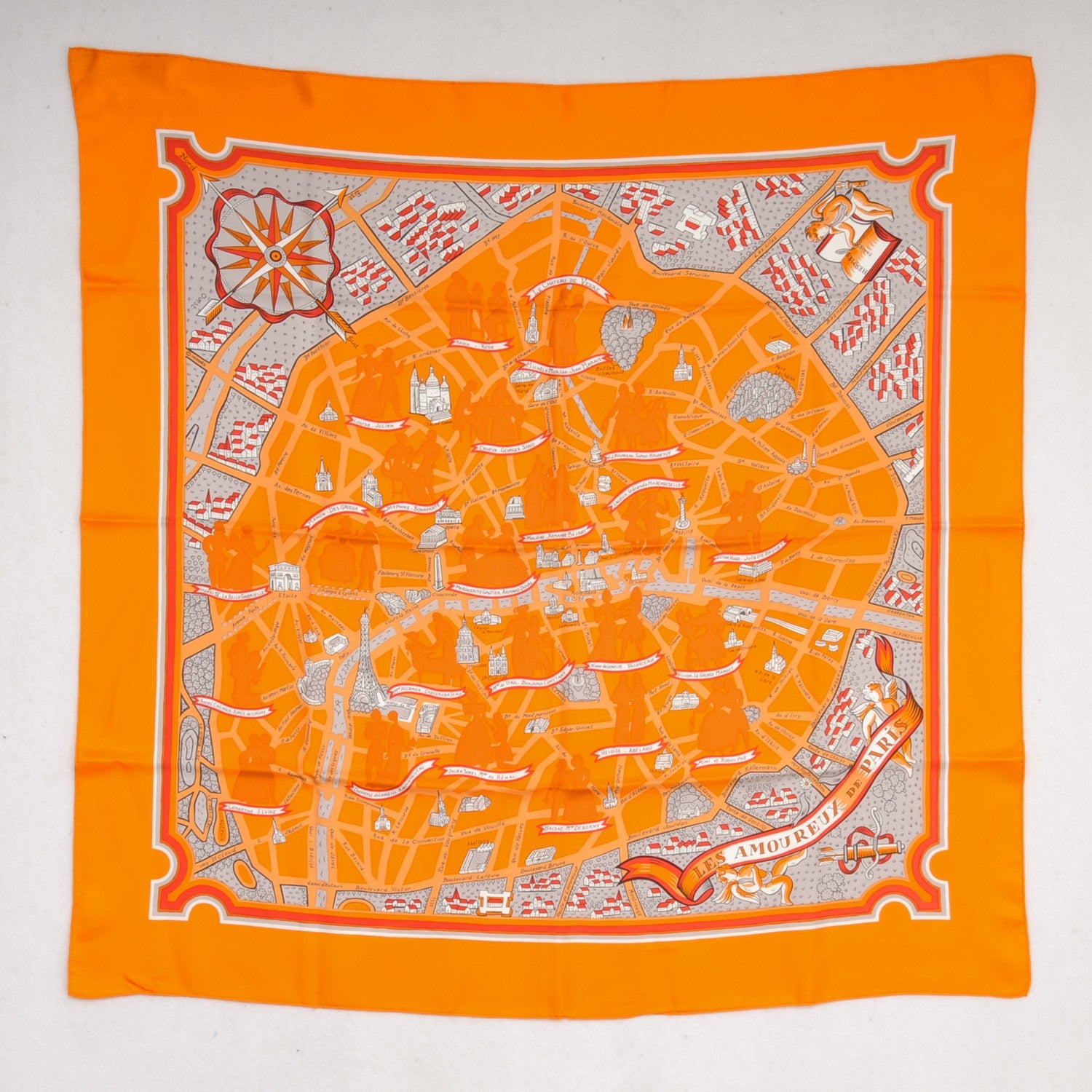 Hermes Silk Les Amoureux de Paris Scarf 90 2 of 6