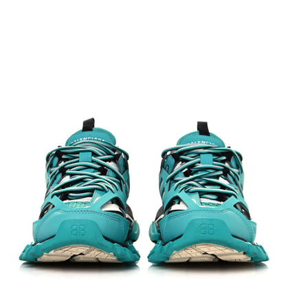 Balenciaga Mesh Nylon Womens Track Sneakers 37 Turquoise Grey 2 of 9