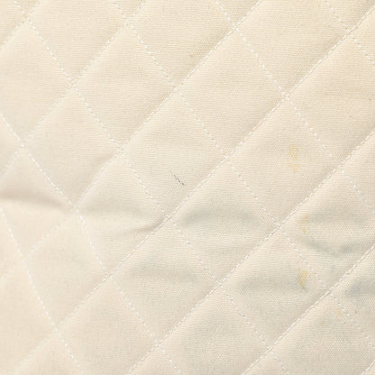 Chanel Lambskin Canvas Quilted CC Drawstring Shoulder Bag Beige Navy 13 of 15