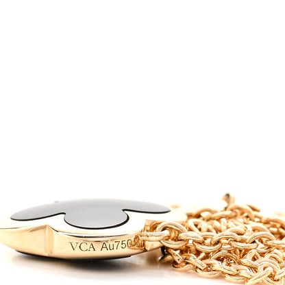 Van Cleef & Arpels 18K Yellow Gold Black Onyx Pure Alhambra Pendant Necklace 5 of 5