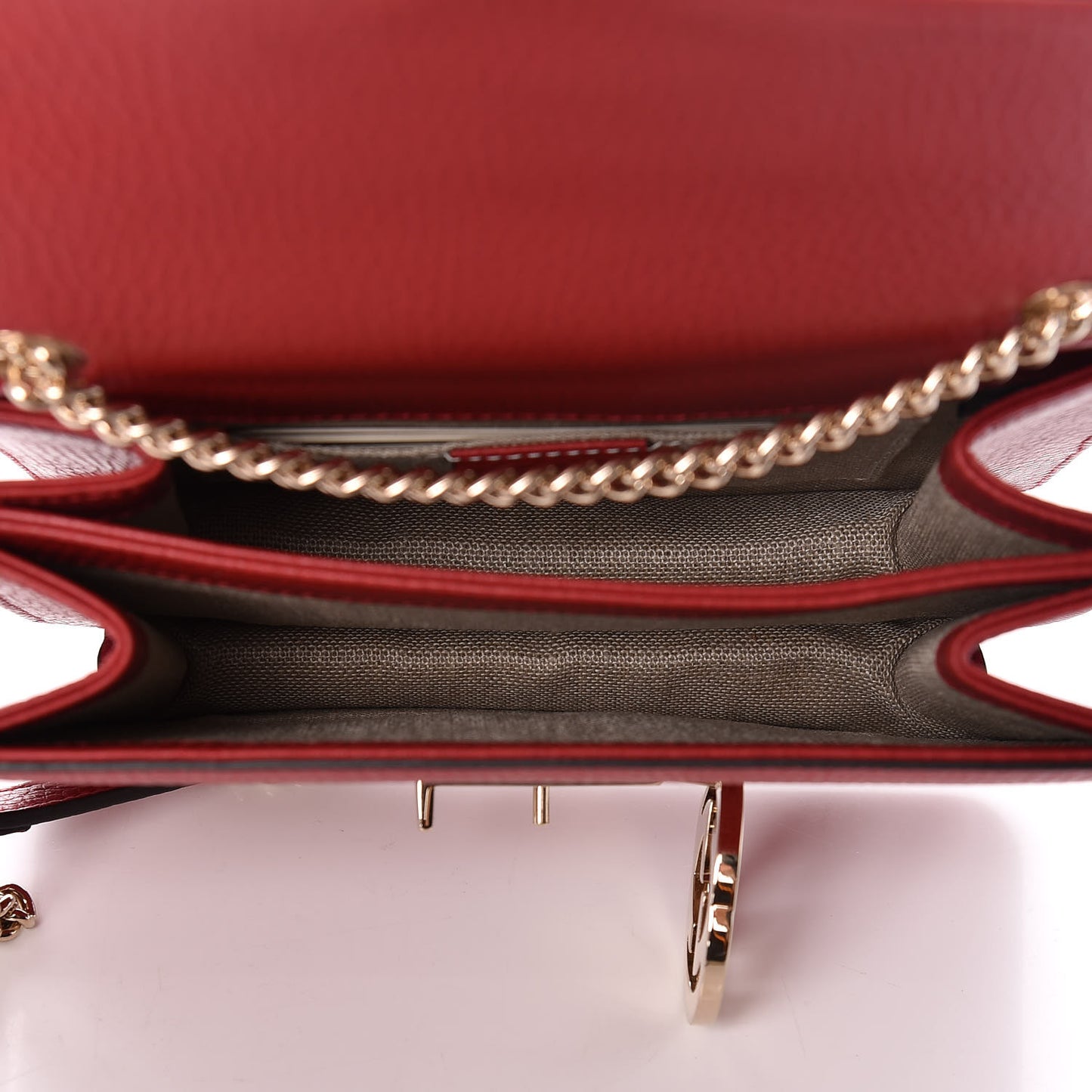 Dollar Calfskin Small Interlocking G Shoulder Bag Red