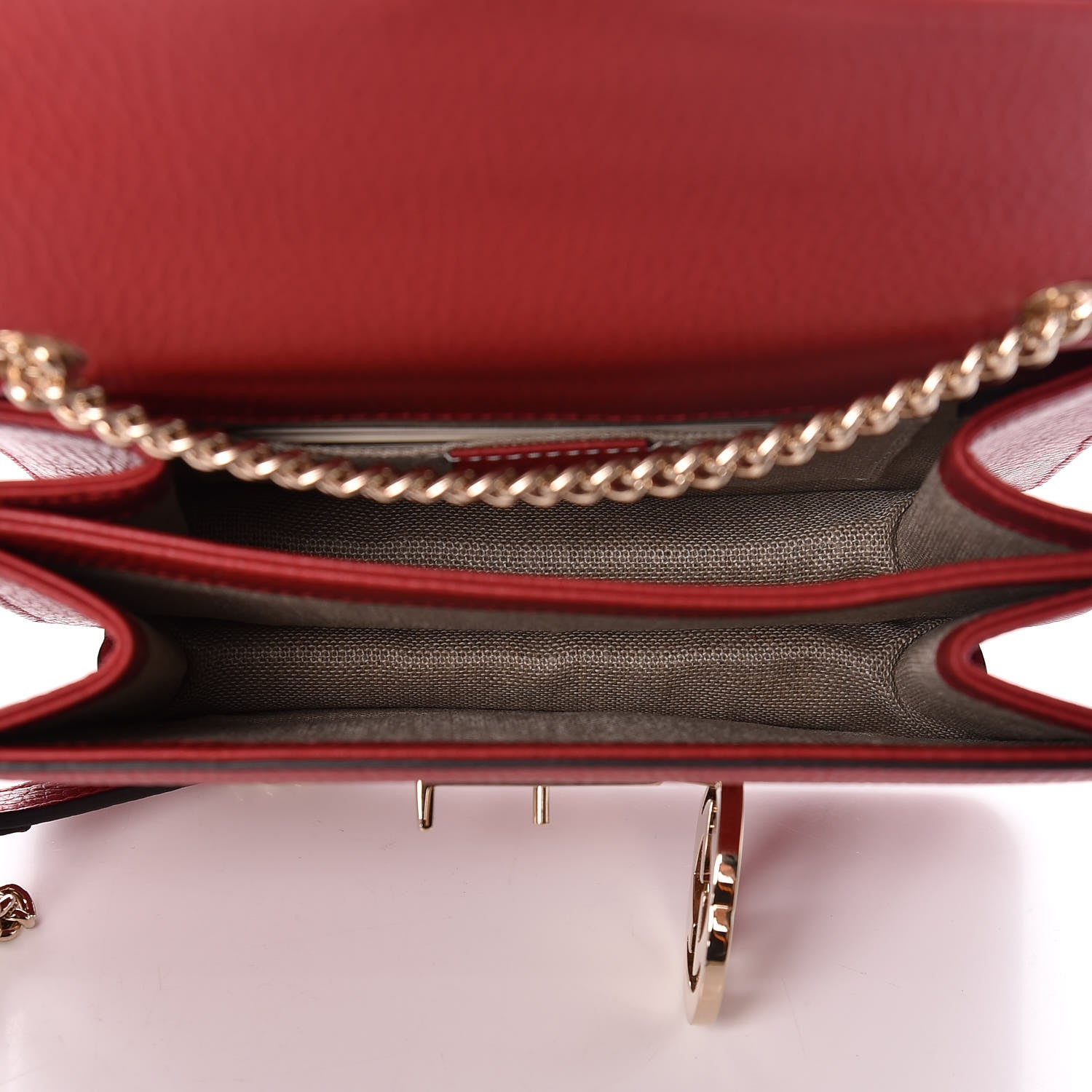 Gucci Dollar Calfskin Small Interlocking G Shoulder Bag Red 7 of 10