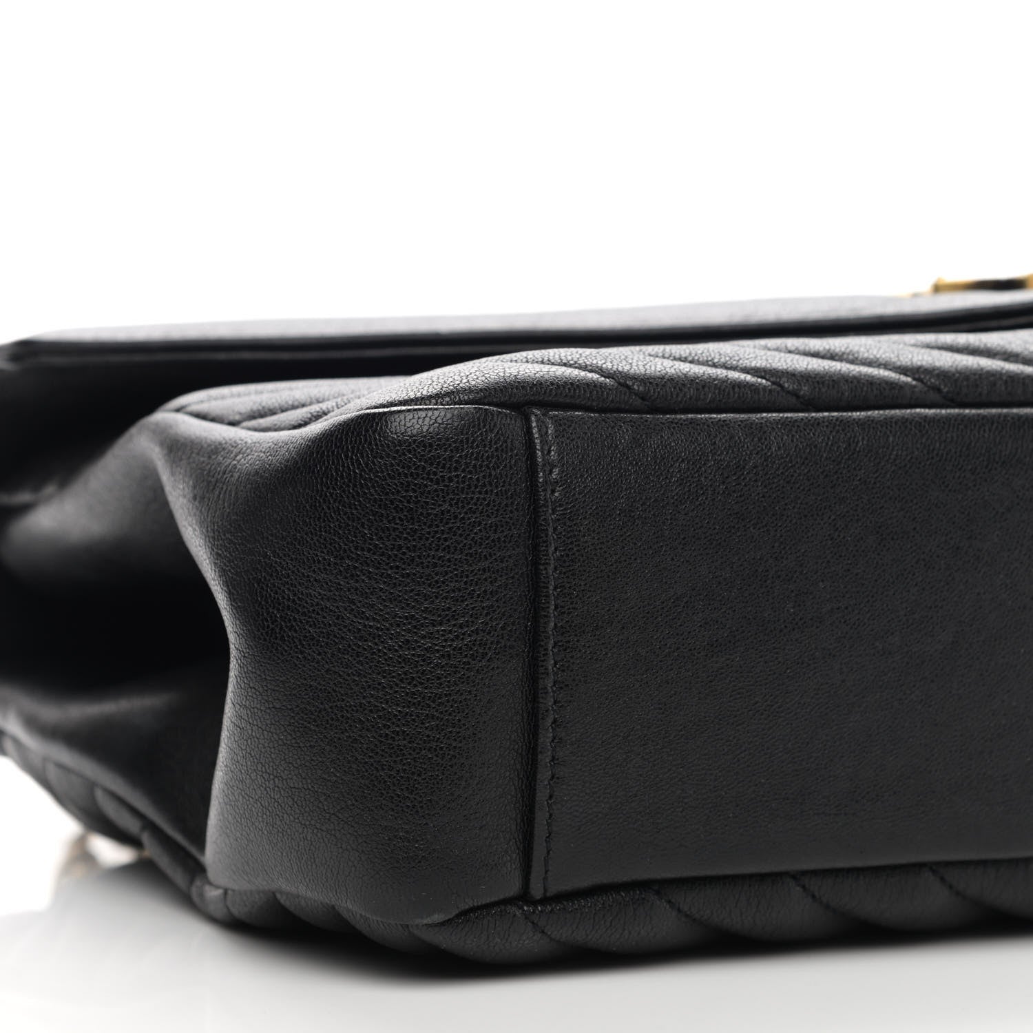 Saint Laurent Sheepskin Matelasse Chevron Monogram Large College Satchel Black 9 of 11