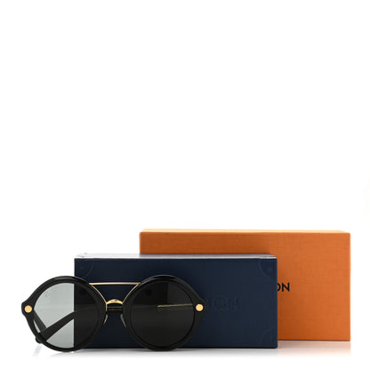 Louis Vuitton Acetate Round Sunglasses Z1052E Black 9 of 9