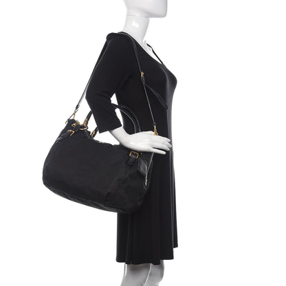 Prada Tessuto Nylon Soft Calf Tote Black 2 of 16