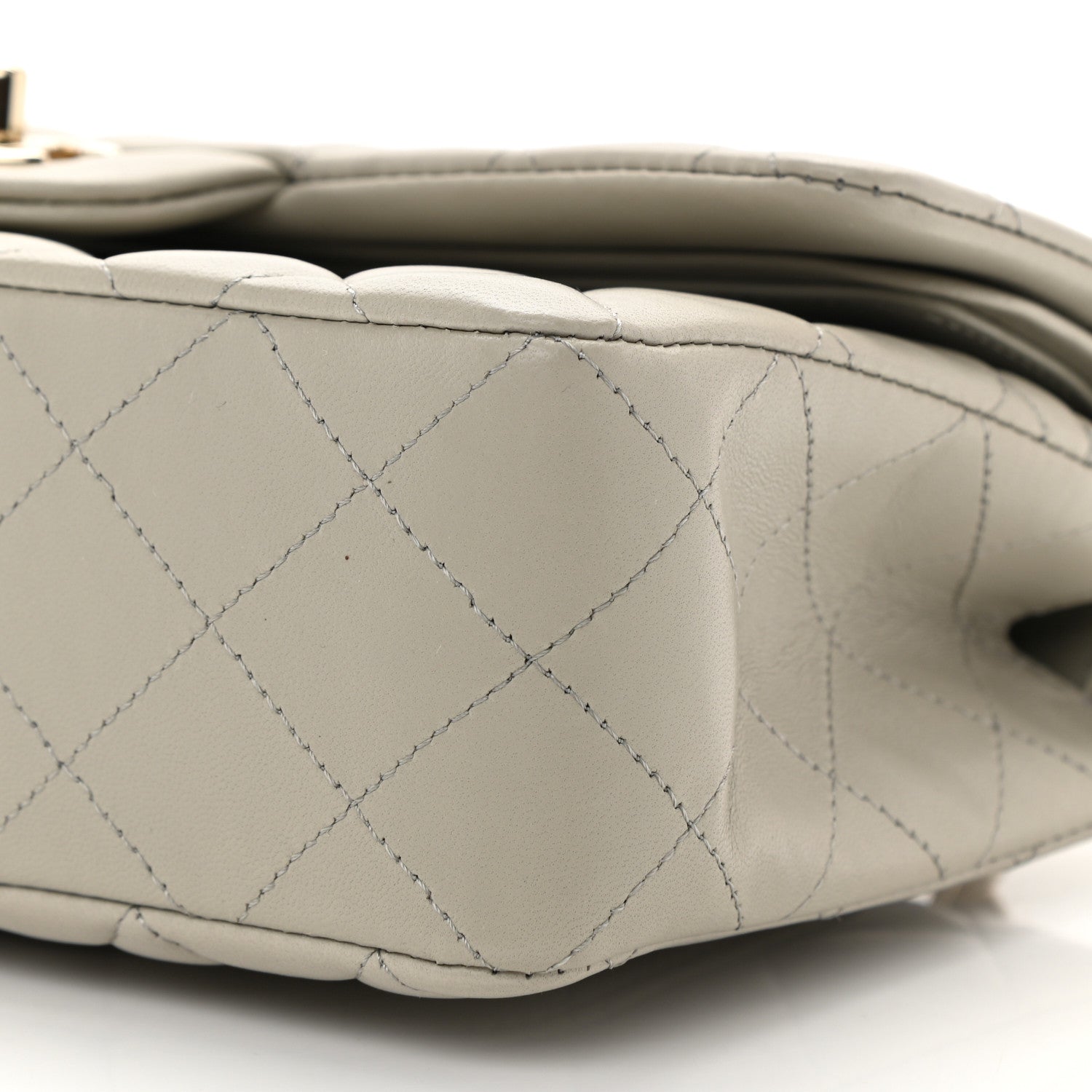 Chanel Lambskin Quilted Small Double Flap Grey 10 of 11