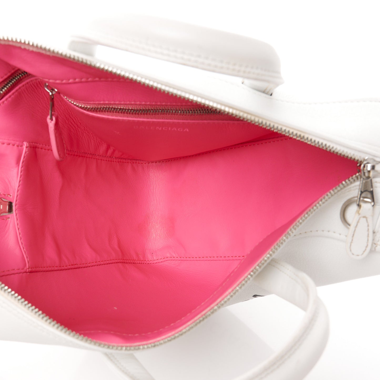 Calfskin S Triangle Duffle White