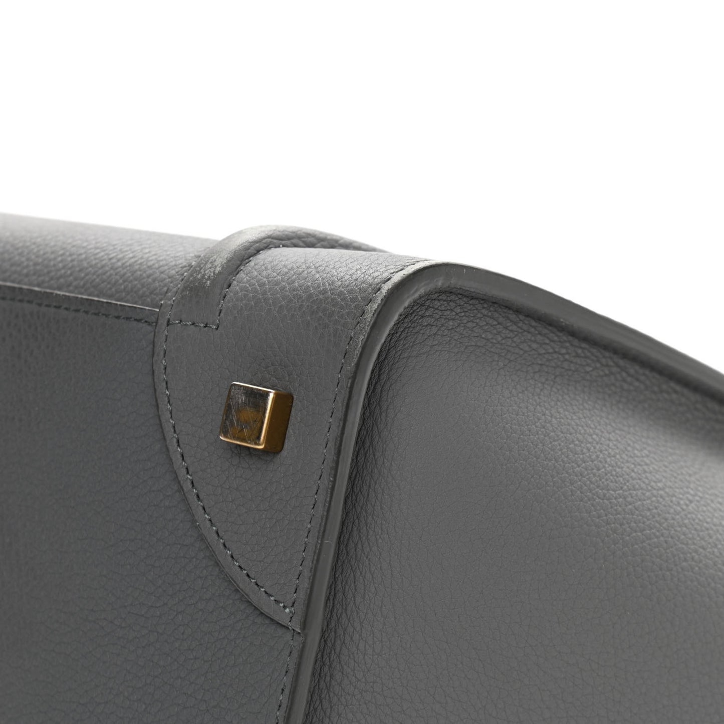 Drummed Calfskin Mini Luggage Kohl