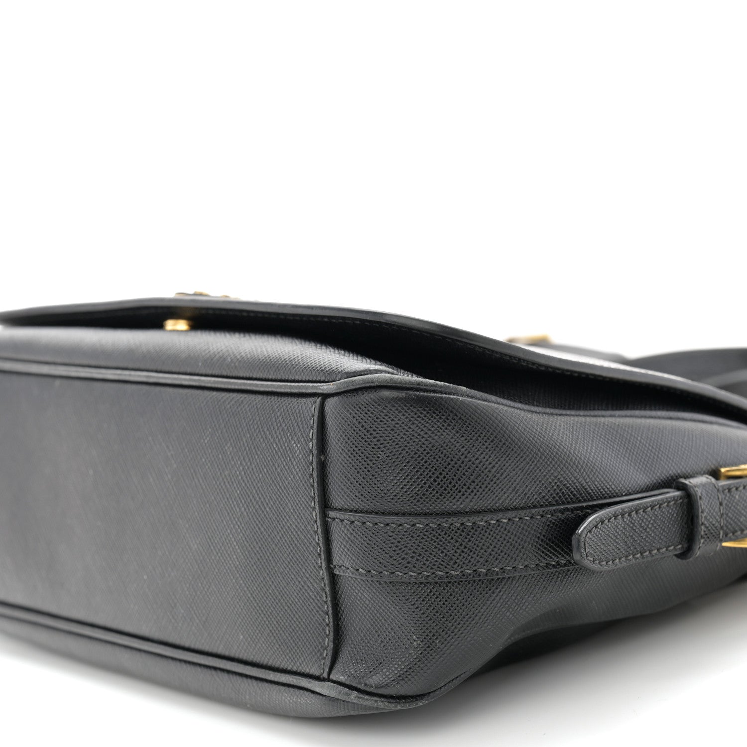 Prada Saffiano Flap Shoulder Bag Black 11 of 17