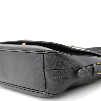 Prada Saffiano Flap Shoulder Bag Black 11 of 17