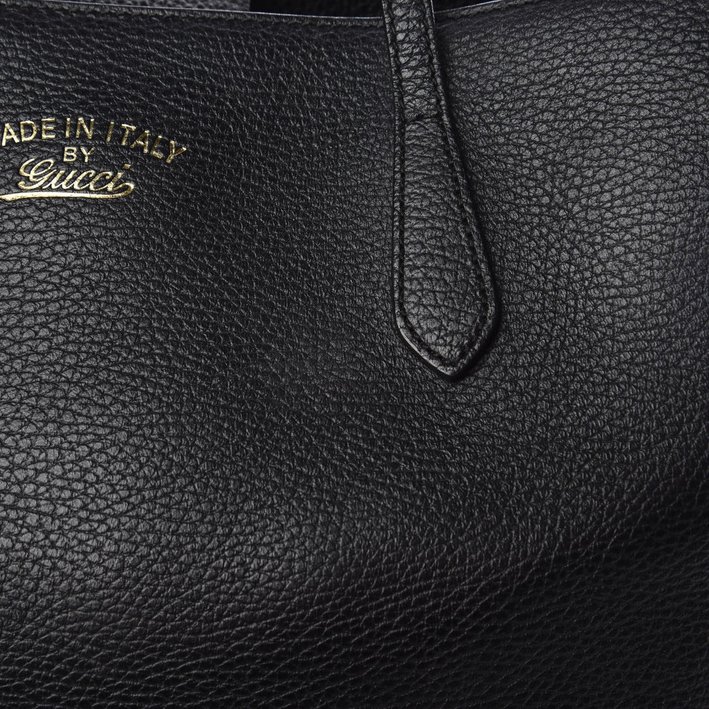 Pebbled Calfskin Medium Swing Tote Black