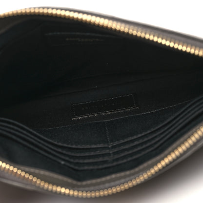 Saint Laurent Calfskin Matelasse Chevron Monogram A5 Wristlet Pebble 5 of 11