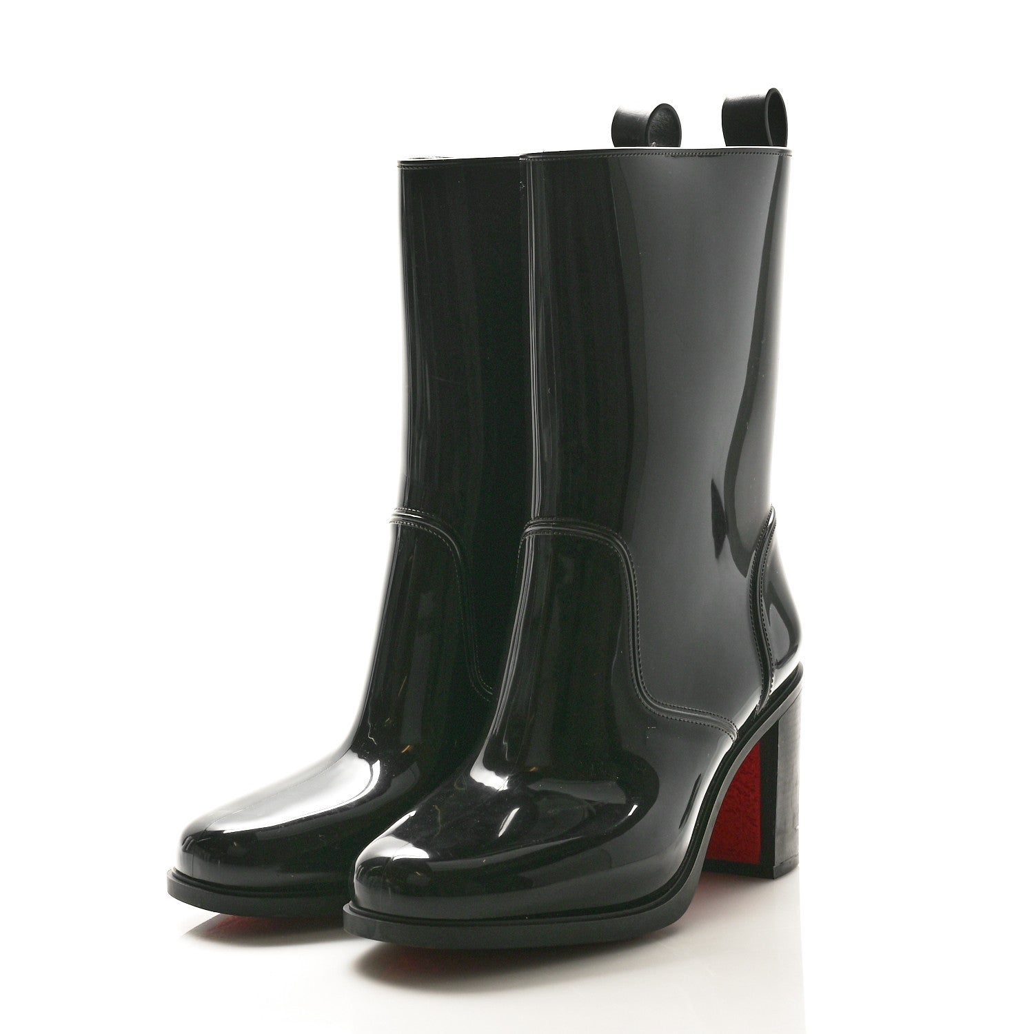 Christian Louboutin Recycled PVC Calfskin Loubirain 70 Boots 38 Black 3 of 7