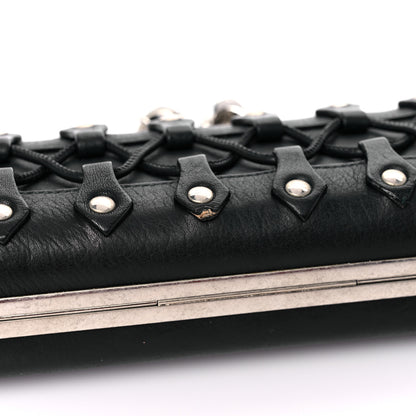 Alexander McQueen Lambskin Lace-Up Knucklebox Clutch Black 15 of 19