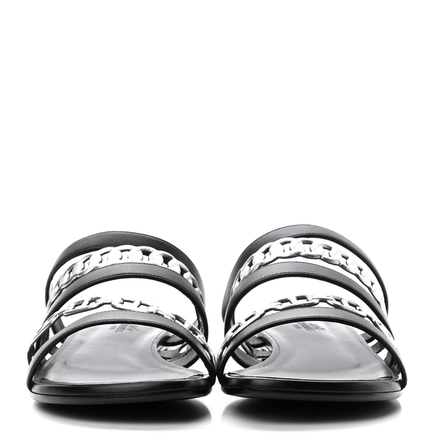 Nappa Amalfi Sandals 40 Black Gris Argente