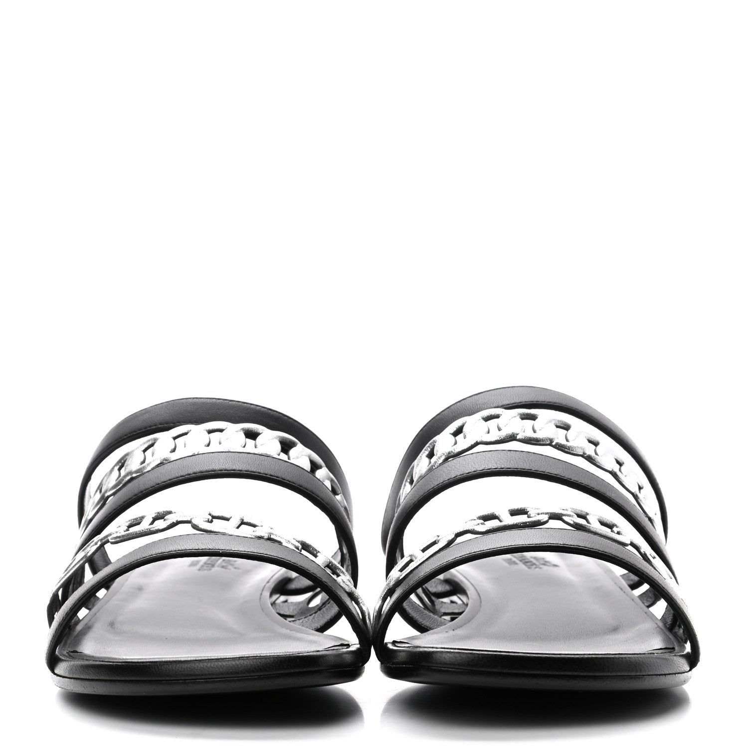 Hermes Nappa Amalfi Sandals 40 Black Gris Argente 2 of 8