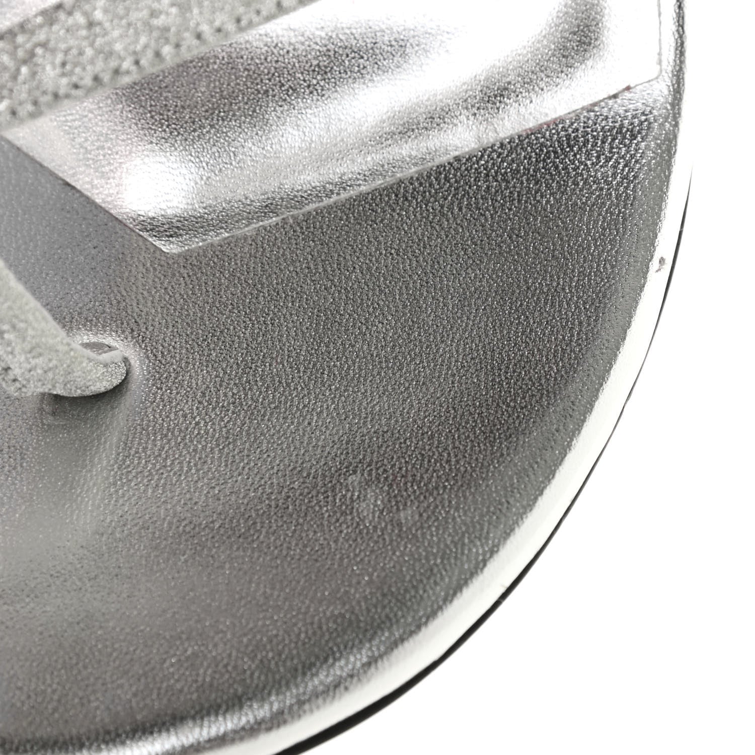 Christian Louboutin Glitter Calfskin Taralita 85 Thong Sandals 39 Silver 15 of 22