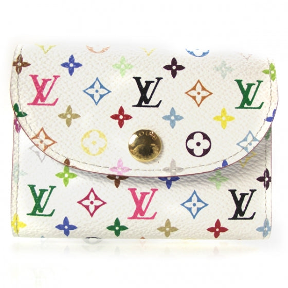 Monogram Multicolor Business Card Holder White